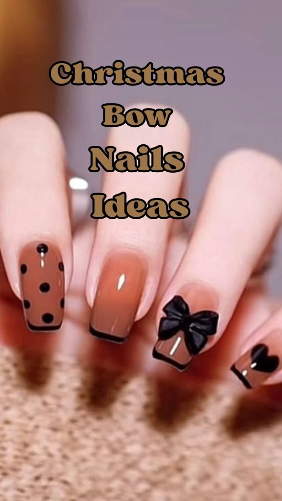 8 Festive Christmas Bow Nails Ideas
