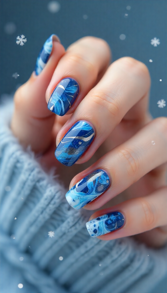 9 Stunning Blue Winter Nails Ideas to Try This Season