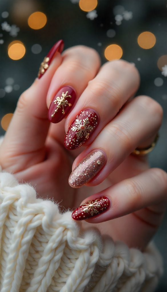 9 Glamorous Gold Christmas Nails Ideas for a Sparkling Holiday Look