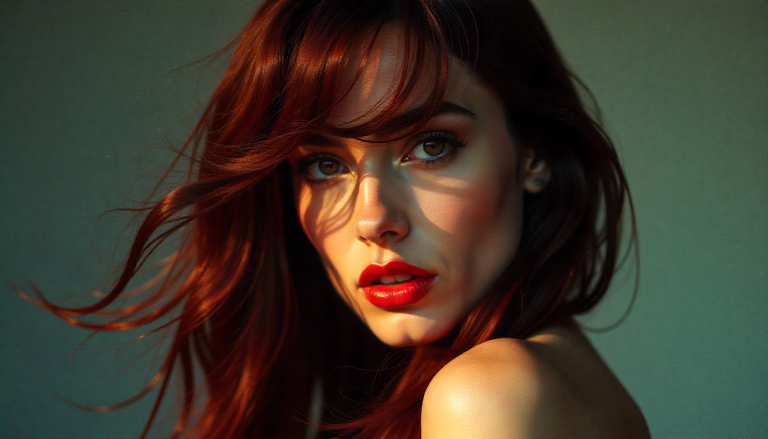 Red Highlights on Brunette Hair